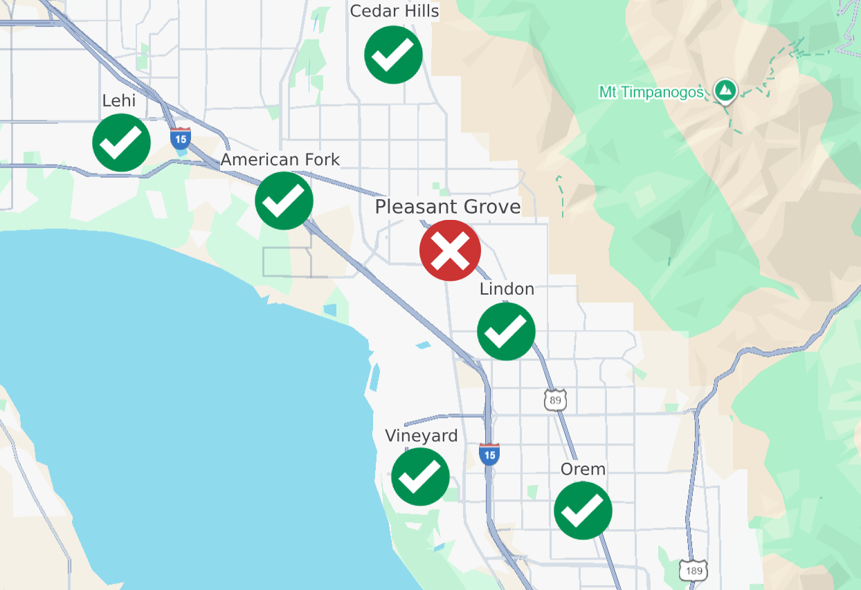 Map: Utah County Water Wise Acceptance